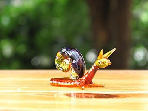 Handmade Snail Art Glass Blown Reptiles Animal Figurine - No.2...