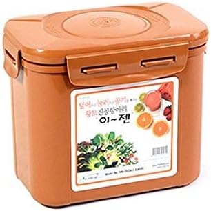 e-jen Premium Kimchi, Sauerkraut Container Probiotic Fermentation with Inner Vacuum Lid (Earthenware Brown, 0.45 gal/ 1.7L)...