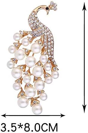 Vintage Peacock Brooches For Women Animal Rhinestone Simulated Pearl Brooch Pin Jewelry Accessories...
