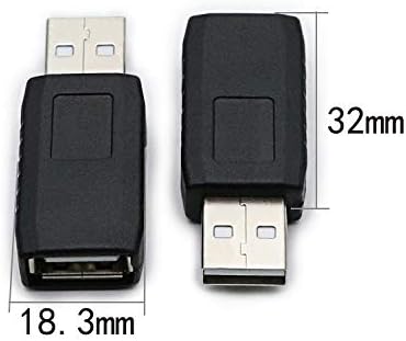 2 Pack USB 2.0 AF/AM Adapter TYPE A Female to USB A Male Adapter Connector Converter plug...
