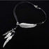Women Girls Antique Vintage Time Necklace Sweater Chain Pendant Feather Pendant Necklace Silver...