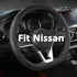 West Llama Flat Bottom Car Steering Wheel Cover for Nissan,D Shaped Steering Wheel Cover for Rogue,Altima,Kicks (Black-Standard Size)...