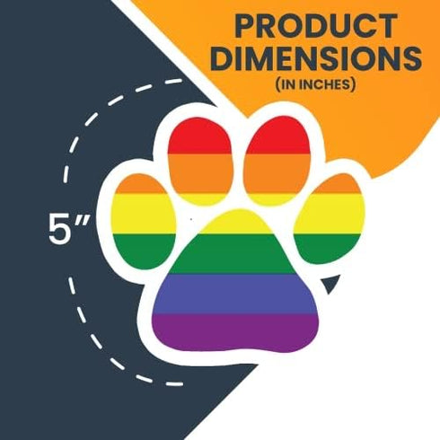 Magnet Me Up Blank LGBTQ Gay Pride Pawprint Magnet Decal, 5 Inch, Heavy Duty Automotive Magnet for Car Truck SUV, Refrigerator, Mailboxes, Various...