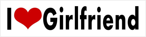 WitnyStore 8" Long I Love My Girlfriend Black Letters and Red Heart On White Background Relationship Status Girl Friend Vinyl Décor Sticker Bumper...