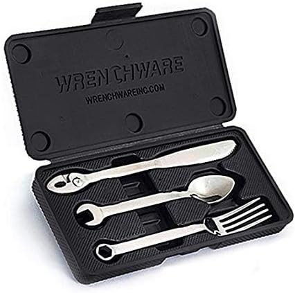 – LARGE 3-piece Silverware Set Tool Fork, Knife and Spoon + Silverware Case Storage - Unique Novelty Flatware & Cutlery Set - Kitchen Utensil Set ...
