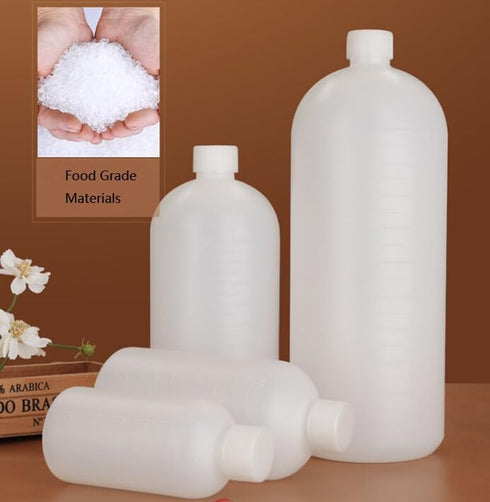 2PCS 500ml/17oz Empty Plastic Small Mouth Graduated Lab Chemical Container Reagent Bottle Sample Liquid Sealing Reagent Bottle Boston Rounds Liqui...