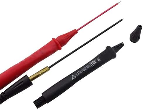 Retractable PVC Tip Test Lead Set, Right Angle,adjustable length Red+black...