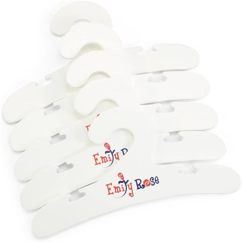 Emily Rose Value 5 Pack Painted White Wooden 18" Doll Clothing Hangers for Closets Armoires Wardrobes Furniture | Accessories Made for 16-inch - 1...