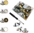 Jean Buttons No Sew 20 Sets Replacement Jean Buttons 17mm Combo Copper Tack Buttons Replacement Kit with Rivets and Metal Base in Plastic Storage ...