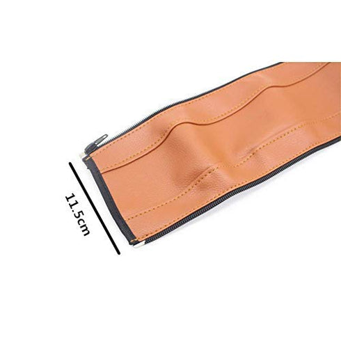 MINILUJIA Baby Stroller Armrest Bumper Handlebar Sleeve Cover Universal Handle Cover DustProof Protect PU Leather Case with Removable Zipper Brown...