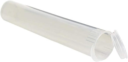 W Gallery 10 Clear 116mm OPEN CAP Pop Top Tubes - Airtight Smell Proof Containers - Plastic Medical Grade Prescription Bottles for Pills Herbs Flo...