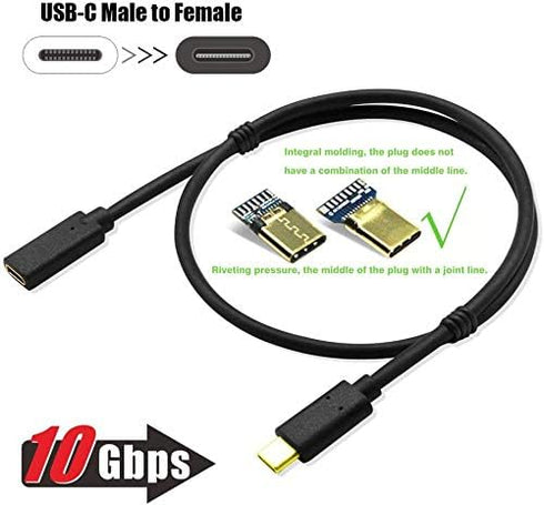 QiCheng&LYS USB C Extension Cable Type C Male to Female Thunderbolt 3 Extension Cable USB 3.1 (10 Gbps) Charging/Sync/ 4K Video/Audio (0.3m)...
