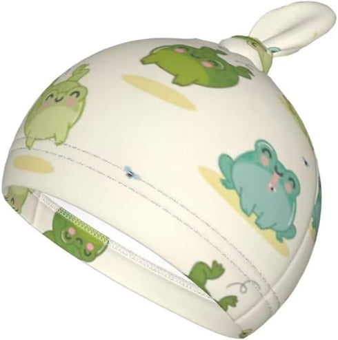 Cartoon Frog Newborn Swaddling Blanket Beanie Hat Sets Soft Baby Receiving Funny Animal Blanket Soft Sleeping Bag New Born Soft Sleep Sacks for Bo...