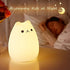 ZKLiLi Cat Night Light, Cute Nursery Lights USB Rechargeable Cat Lamp Nightlight Birthday Christmas Gift with Warm White and 7-Color Breathing Mod...