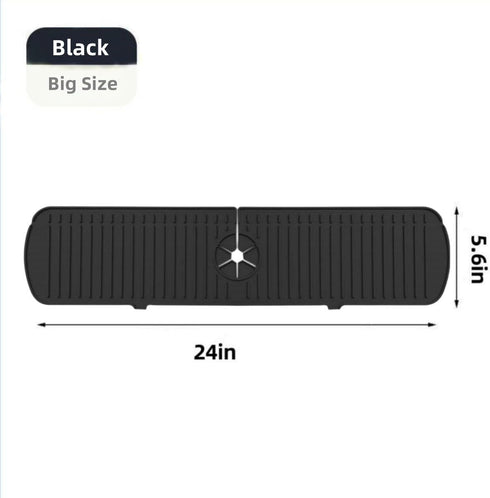 Big Size Kitchen Sink Splash Guard, 24in Faucet Mat Splash Catcher, Handle Drip Catcher Tray, Multipurpose for Kitchen Dish Drying Mats Sponge Hol...