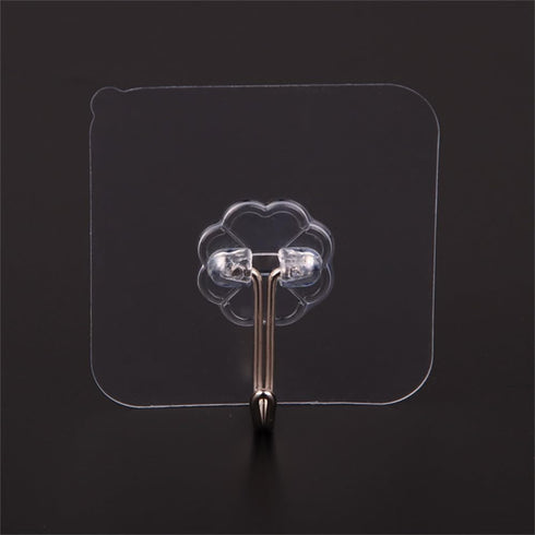 Wall Hooks for Hanging 33lb(Max),Heavy Duty Self Adhesive Hooks 12 Pack Transparent Waterproof Sticky Hooks for Keys Bathroom Shower Outdoor Kitch...