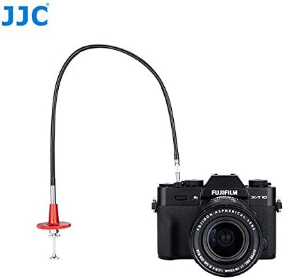 JJC 40cm Red Mechanical Cable Shutter Threaded Release, Bulb-Lock Design for Long Exposure, fits Fuji XT1 XT2 XT3 XT4 X100T Leica M6 M7 M8 Sony RX...