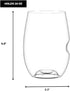 govino The Original Shatterproof Wine Glass – Set of 2, 16 oz, Made in USA, Reusable, Dishwasher Safe, BPA-free, Clear Stemless Red Wine Glasses f...