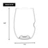 govino The Original Shatterproof Wine Glass – Set of 4, 16 oz, Made in USA, Reusable, Dishwasher Safe, BPA-free, Clear Stemless Red Wine Glasses f...