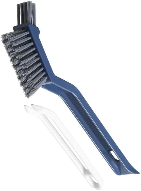 2-in-1 Cleaning Scrub Brush for Bathroom Gap, Long Handle Scrubber with Built-in Clip and Scraper, Holder Shower Cleaner Brushes for Kitchen Sink ...
