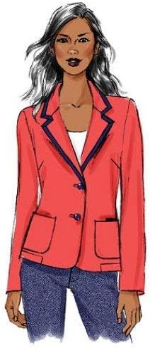 Butterick Patterns B5926F50 Misses'/Misses' Petite Jacket Sewing Template, Size F5 (16-18-20-22-24)...