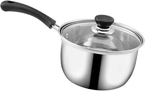Sauce Pan with Lid Stainless Steel cookware 1.3 Quart Long Handle Milk Pot cookware Works for Home Kitchen Restaurant Dishwasher Safe (1.3 Quart)...