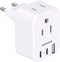 European Travel Plug Adapter USB C, International Plug Adapter, US to Europe Plug Adapter with 2 Outlets 3 USB Ports(2 USB C), Type C Power Adapte...