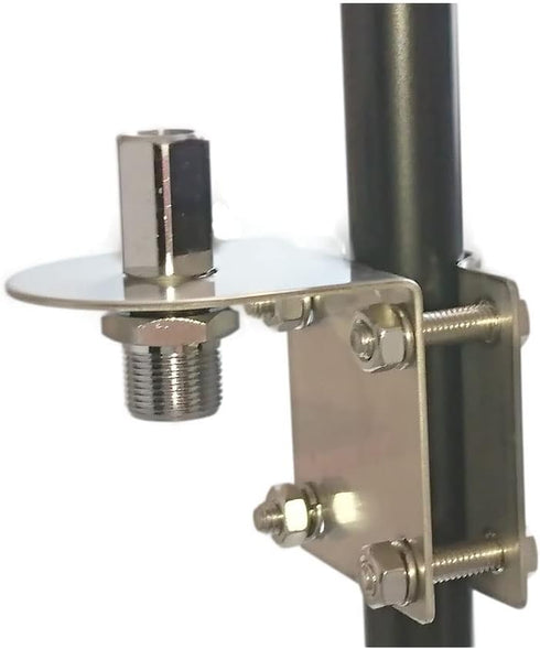 Stainless Steel CB Antenna Mirror Mount with 3/8” x 24 Thread Stud to SO239 Connector (3/8x24 Stud to SO239)...