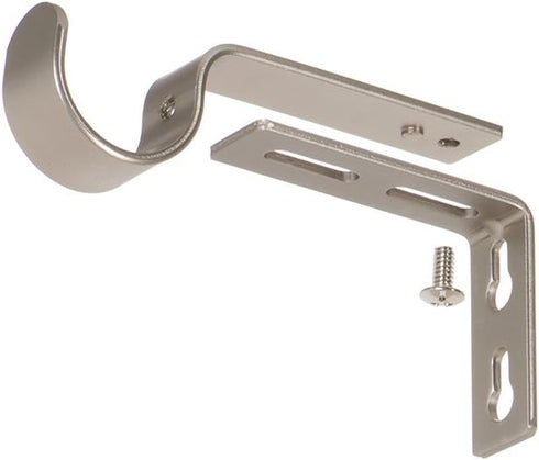 Ivilon Adjustable Brackets for Curtain Rods - for 1 or 1 1/8 Inch Rods. Set of 2 - Satin Nickel...