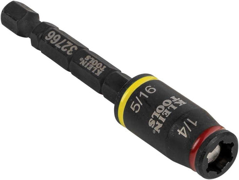 Klein Tools 32766 Impact Driver, 3-in-1 SAE Impact Socket and Bit Holder, Flip Socket with 1/4-Inch and 5/16-Inch Hex Drivers, 3-Inch Length...
