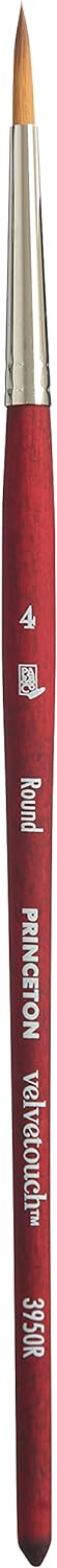 Princeton Velvetouch Round Brush, Synthetic, Short Handle, Size 4, 1 Count...