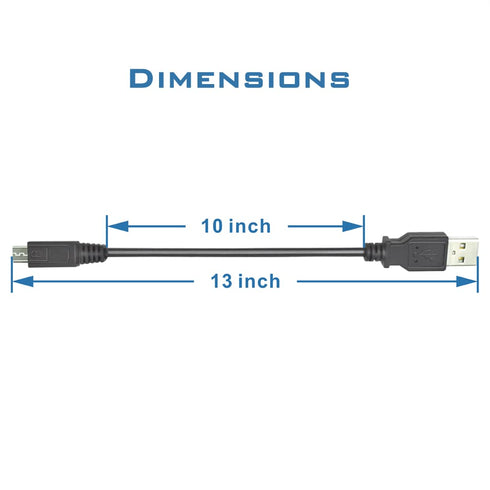 10 Inch Short Micro USB Charger Cable Male A to Micro B Black for Android Both Charging and Sync (10 Inches/0.8 Feet)......