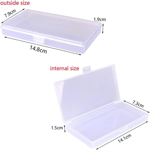 8 Pieces Mixed Sizes Rectangular Empty Mini Clear Plastic Organizer Storage Box Containers for Craft Projects...
