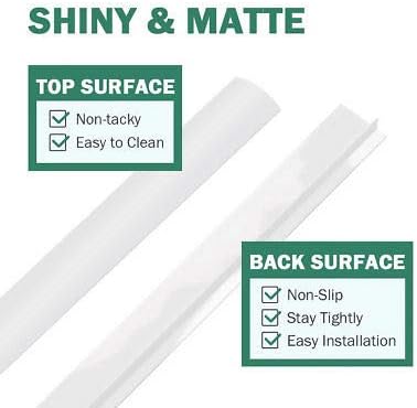 Kitchen Silicone Stove Counter Gap Cover - Flexible Easy Clean Heat Resistant Wide & Long Gap Cap Fillers, Seals Spills Between Appliances, Furniture, Stovetop, Oven, Washer & Dryer, Set of 2 (White)
