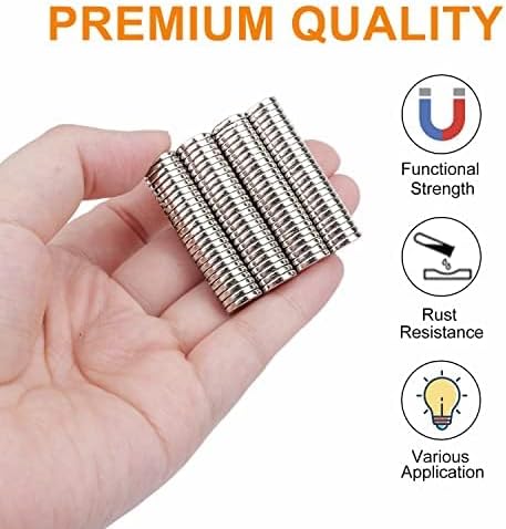 DIYMAG 120Pcs Refrigerator Magnets 10x2mm Premium Brushed Nickel Small Round Cylinder Fridge Magnet, Perfect to use as Office Magnets, Dry Erase B...