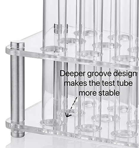 Ackers Transparent Acrylic Test Tube Bottle Small Glass Holder,Built-in Handle, 12 Tube Capacity, 1.1" (27mm) Holes for 80ML Test Tubes...