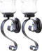 Smart Living Company Set of 2 Metal Scrolling W/Fluted Glass Candle Holder Wall Sconce New~10015371...