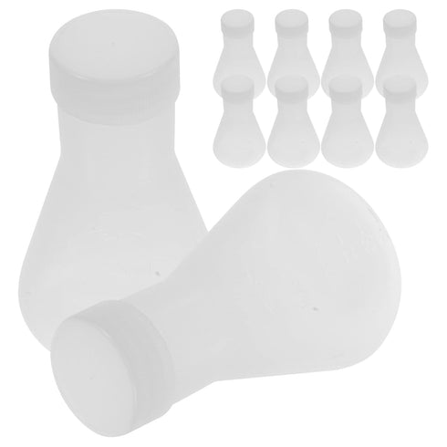 Hemobllo Conical Flask- 50ML Plastic Erlenmeyer Flask Set with Screw Caps and Clear Scale, Scientific Conical Flask Laboratory Flask Lab Supplies ...