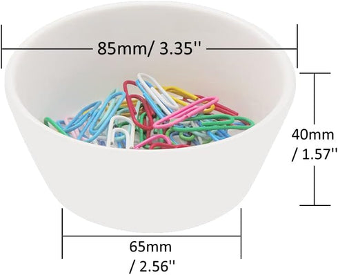 1PC Paper Clip Holder Ceramic Round White 3.5Inch Paper Clips Dispenser Cute Paperclip Binder Clips Holders for Desk Office Shcool Home Organizer ...