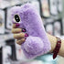 iPhone 11 Case Cute, Luxury Bling Diamond Soft Warm Fluffy Rabbit Fur Cover Winter Handmade Bunny Hair Plush with Crystal Bowknot Protective Case ...