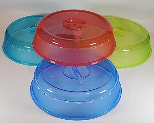 4 Pack of Microwave Plate Bowl Splatter Cover. Keep Your Microwave Clean While Heating Messy Items with Vented, Colorful Lids! (4100)...