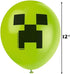 Multicolor Latex Minecraft Balloons (12") 8 Count - Vibrant & Durable Material, Perfect for Gamers' Epic Party Celebrations...