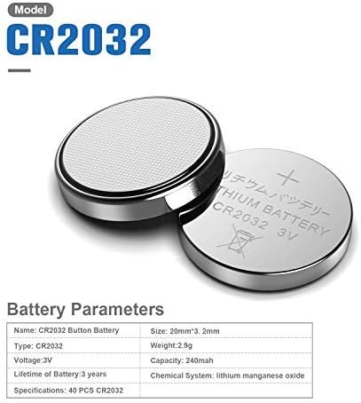 GutAlkaLi CR2032 Lithium 3V Battery, Electronic Coin Cell Button for Toys Calculators Watches (40 Pcs)...