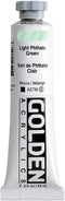 Heavy Body Acrylics by GOLDEN, Light Phthalo Green, 2 fl. oz. Tube, Professional Acrylic Paint, Opaque...
