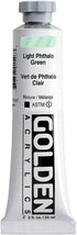 Heavy Body Acrylics by GOLDEN, Light Phthalo Green, 2 fl. oz. Tube, Professional Acrylic Paint, Opaque...
