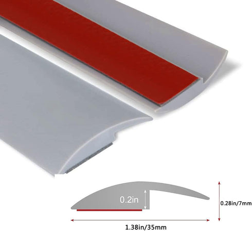 Floor Transition Strip Self Adhesive, PVC Flooring Threshold Edging Trim Suitable for Carpet with a Height Less Than 3 mm Grey, 6.56 feet...
