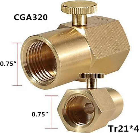 PERA Household Soda Bottle Soda Water Cylinder CO2 Refill Connector Adapter Accessories,Soda CO2 Adapter CGA320 to TR21.4...