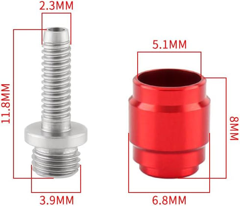 4 sets Bicycle Brake Olive Connecting Insert Kit for Avid SRAM Bike Hydraulic Disc StealthamaJig Brake Hose STEALTH-A-MAJIG Quick Install, Red...