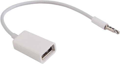 3.5mm Male AUX Audio Plug Jack to USB 2.0 Female Converter Cable Cord EN...