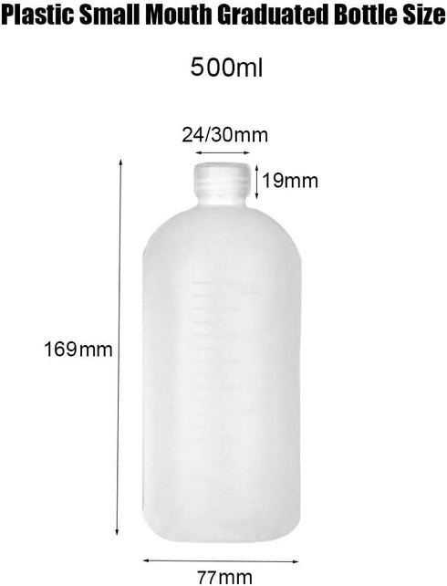 2PCS 500ml/17oz Empty Plastic Small Mouth Graduated Lab Chemical Container Reagent Bottle Sample Liquid Sealing Reagent Bottle Boston Rounds Liqui...